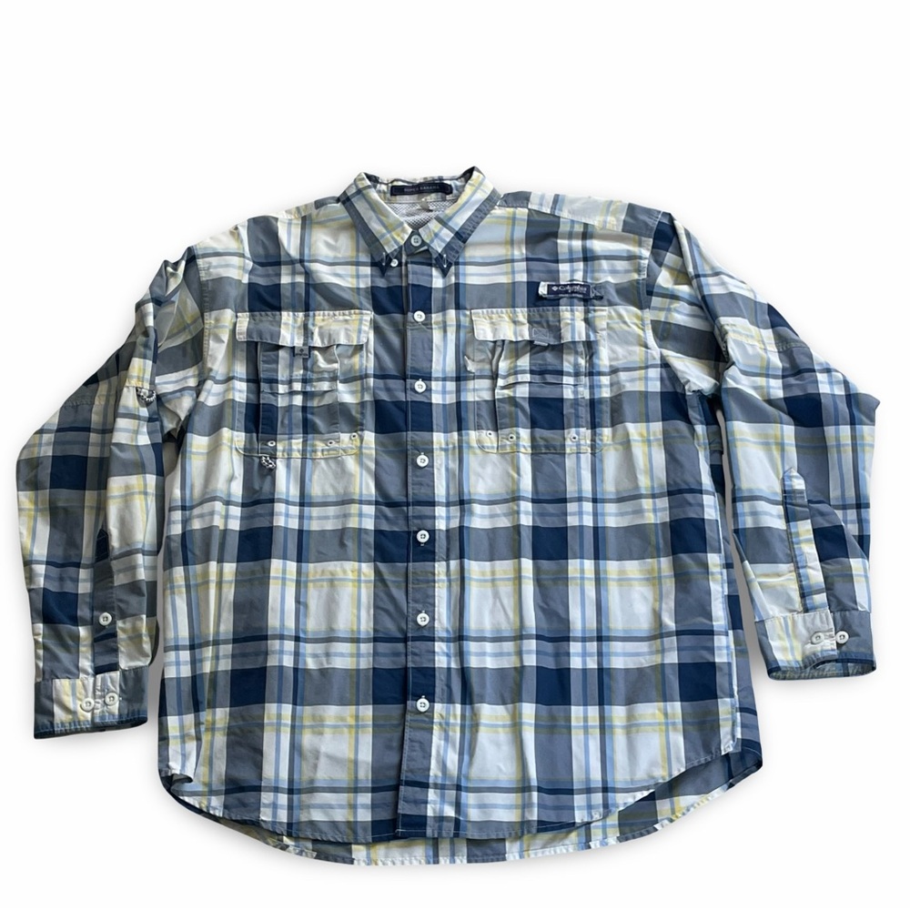 Columbia Fishing Shirt PFG (performance fishing gear) long-sleeved size‎ L Plaid